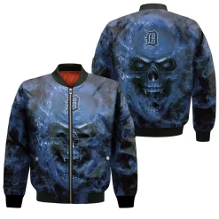 Detroit Tigers Mlb Fans Skull Bomber Jacket