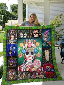 Dia De Los Muertos Quilt Blanket Great Customized Blanket Gifts For Birthday Christmas Thanksgiving