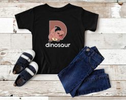 Dinosaur Animal Lover Kids Alphabet Letter T-Shirt