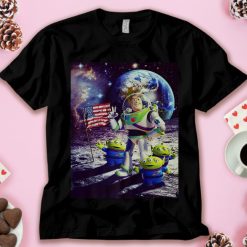 Disney Pixar Toy Story Buzz and Aliens On The Moon Photo Premium T-Shirt