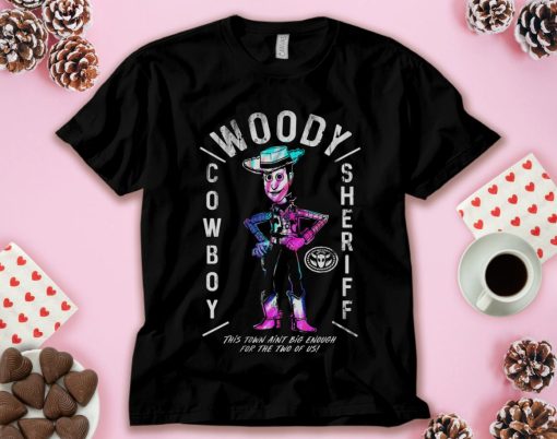 Disney Pixar Toy Story Woody Cowboy Sherriff Neon Paint T-Shirt