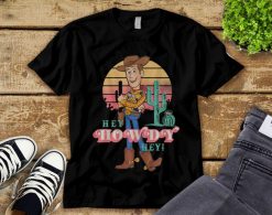 Disney Toy Story 4 Woody Hey Howdy Hey Retro Portrait Unisex Tee Adult T-Shirt