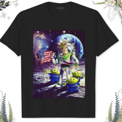 Disney Toy Story Buzz And Aliens On The Moon Photo Unisex Adult T-Shirt