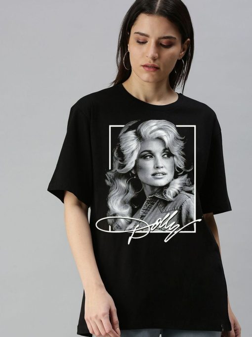 Dolly Parton Parton Vintage Polaroid Womens T-Shirt