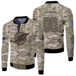 Dolphins Camoflage Pattern 3d Fleece Bomber Jacket