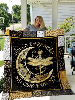 Dragonfly Hello Darkness My Old Friends Quilt Blanket Great Customized Blanket Gifts For Birthday Christmas Thanksgiving