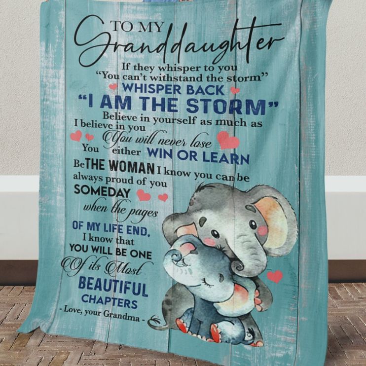 Elephant To My Granddaughter I Am The Storm Blanket For Granddaughter From Grandma