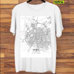 Erbil Iraq Light Map T-Shirt