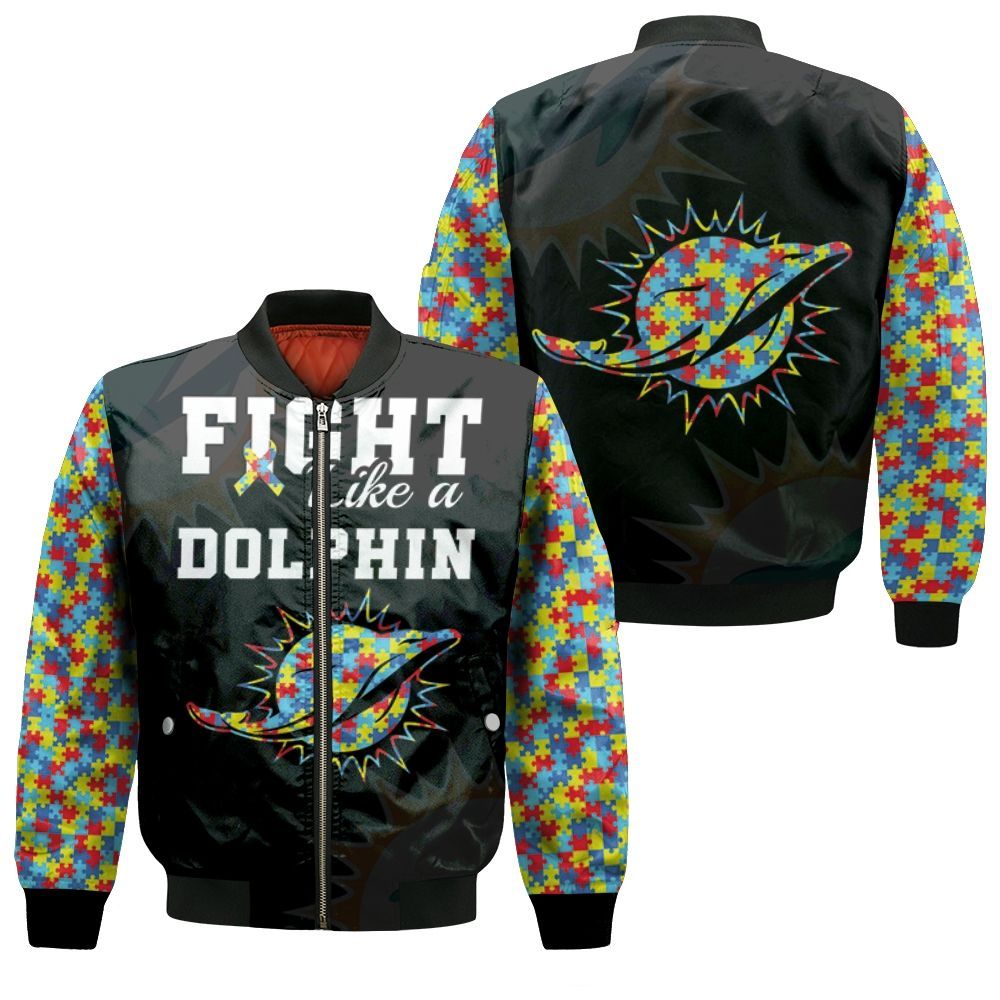 Fight Like A Dolphins Autism Support Bomber Jacket