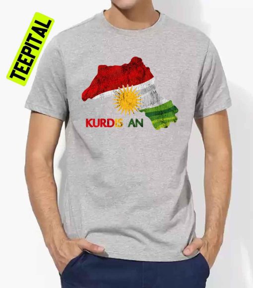 Flag Map Of Kurdistan Map Kurdistan T-Shirt