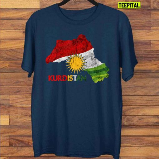 Flag Map Of Kurdistan Map Kurdistan T-Shirt