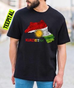 Flag Map Of Kurdistan Map Kurdistan T-Shirt