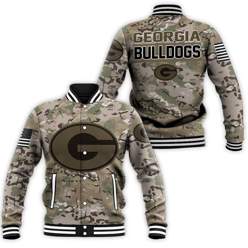 Georgia Bulldogs Camo Pattern 3d Baseball Jacket