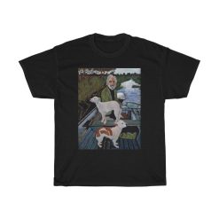 Goodfellas Painting Old Man with Dog White Navy Black T-Shirt