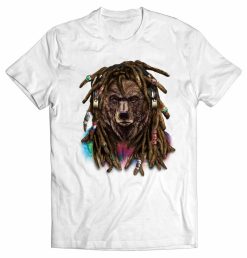 Grizzly Bear With Reggae Dreadlocks Hair T-Shirt