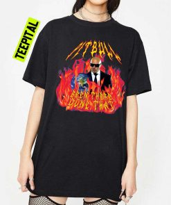 Heavy Metal Pitbull With Flames T-Shirt