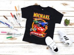 Hot Wheels Custom Name  Age Birthday Shirt