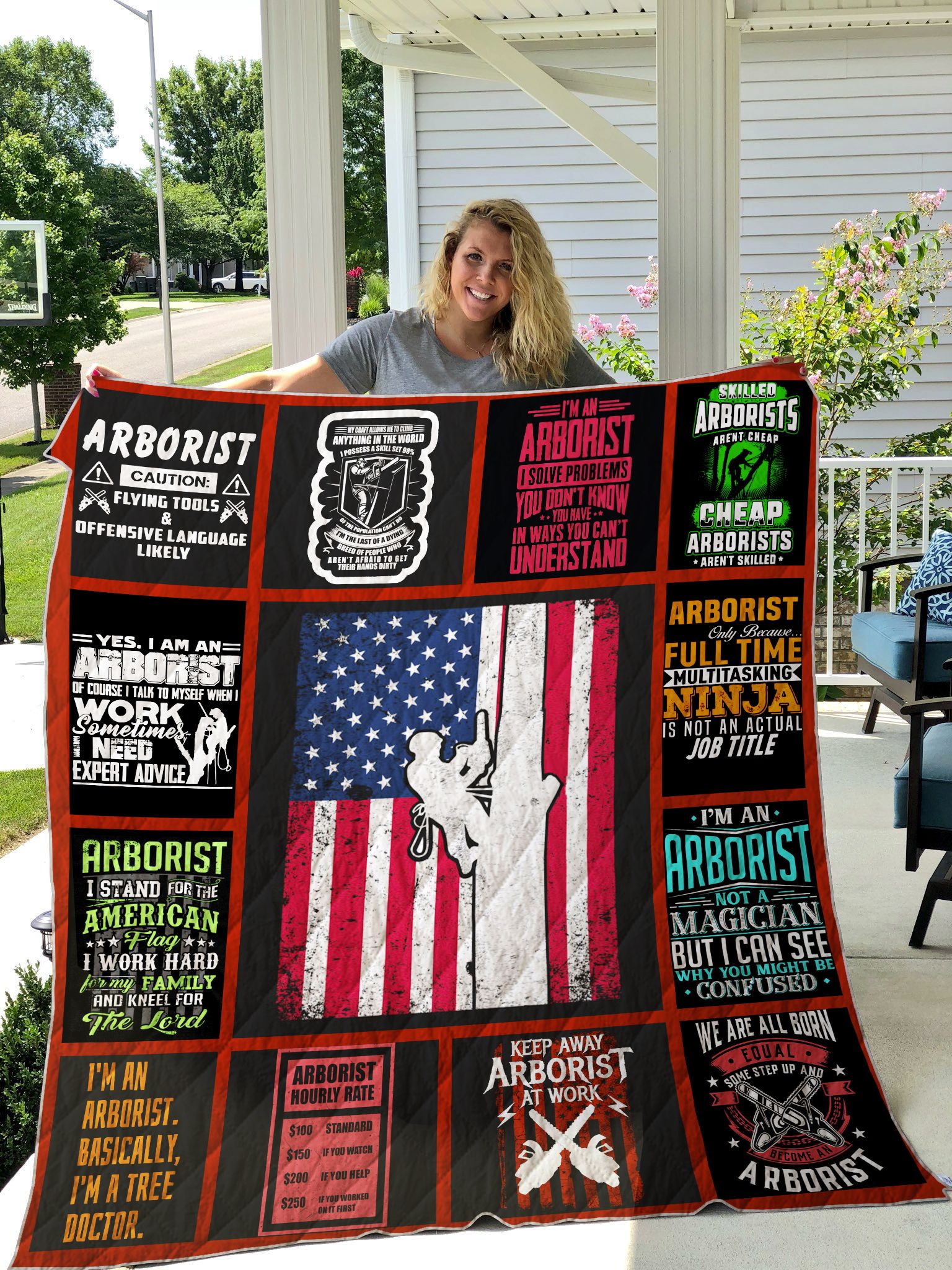 I’m An Arborist Basically I’m A Tree Doctor Quilt Blanket Great Customized Blanket Gifts For Birthday Christmas Thanksgiving