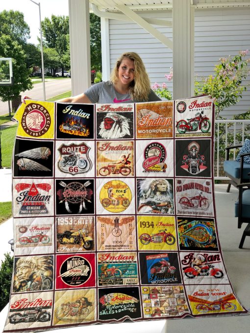 Indian Motorcycle Quilt Blanket Great Customized Blanket Gifts For Birthday Christmas Thanksgiving