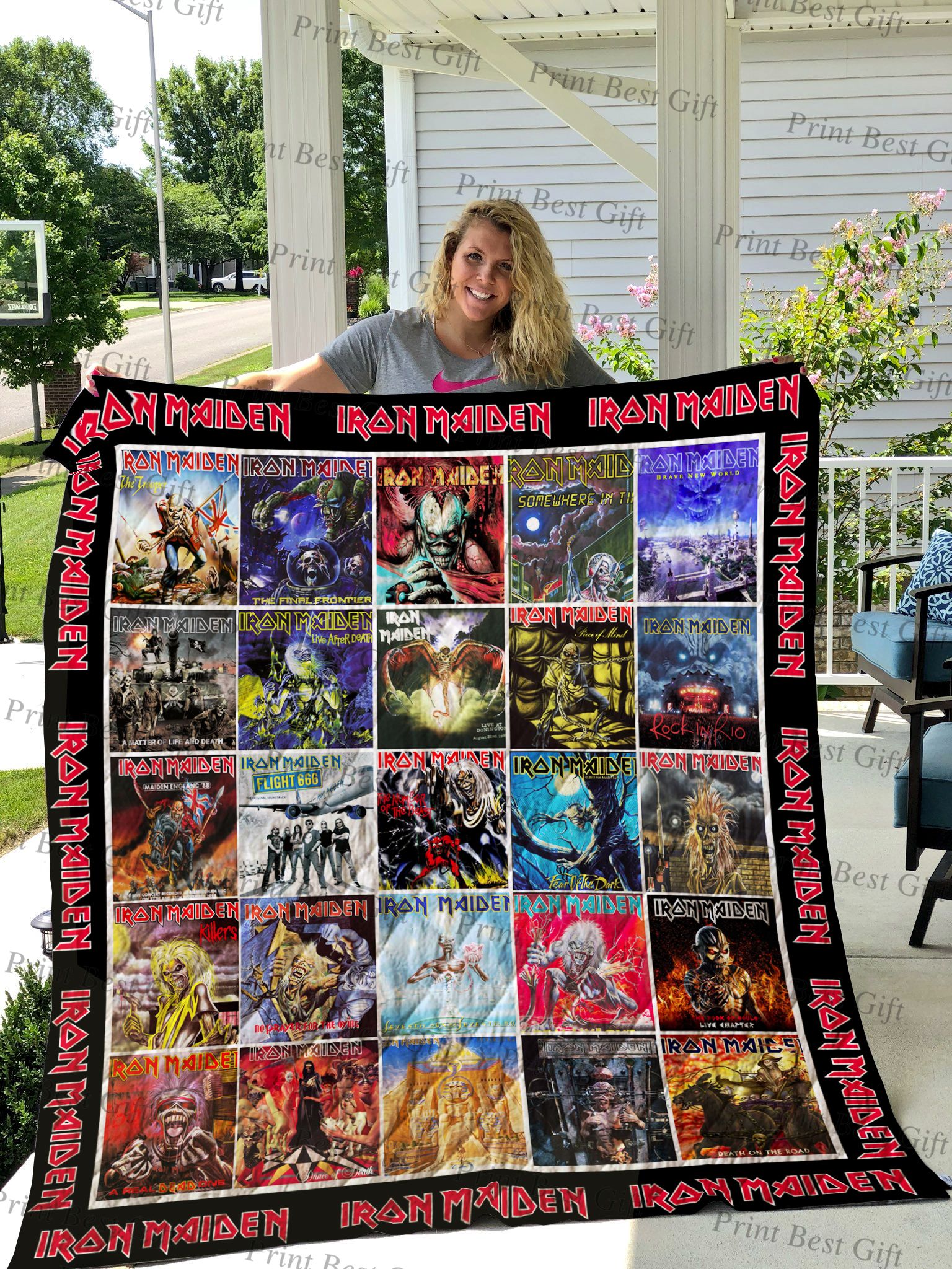 Iron Maiden Albums Cover Poster Quilt Blanket Ver 2