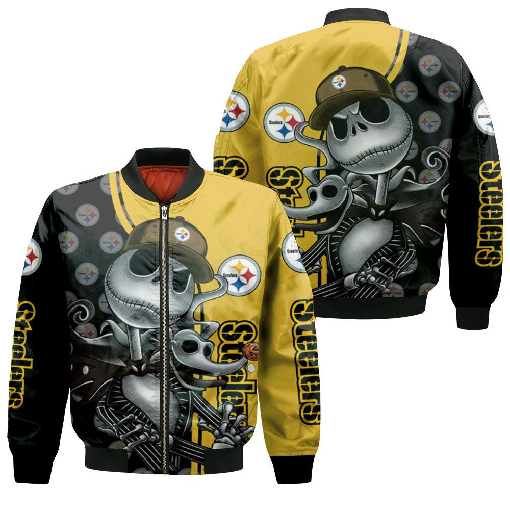Jack Skellington Pittsburgh Steelers 3d Jersey Bomber Jacket