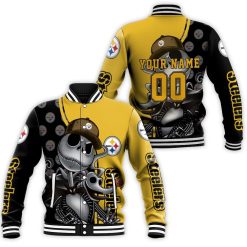 Jack Skellington Pittsburgh Steelers 3d Personalized Baseball Jacket