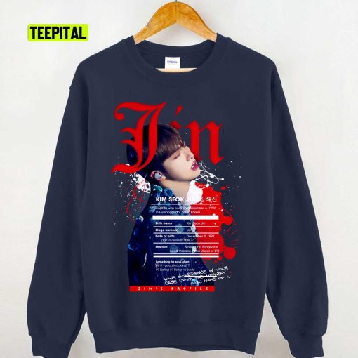 Jin BTS BANGTAN Profile Fanart Unisex Sweatshirt