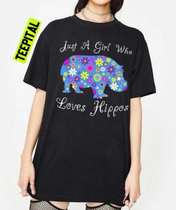 Just A Girl Who Loves Hippos Cute Hippopotamus Unisex T-Shirt