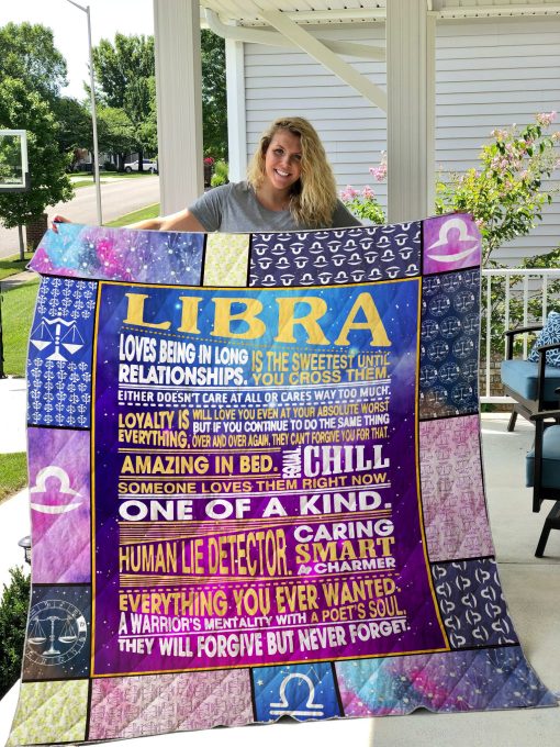 Libra Loves Being In Long Relationship Quilt Blanket Great Customized Blanket Gifts For Birthday Christmas Thanksgiving