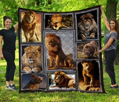 Lion Photography Art Collection Quilt Blanket Great Customized Blanket Gifts For Birthday Christmas Thanksgiving