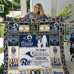 Los Angeles Rams To My Son Quilt Blanket- Personalized Custom Name