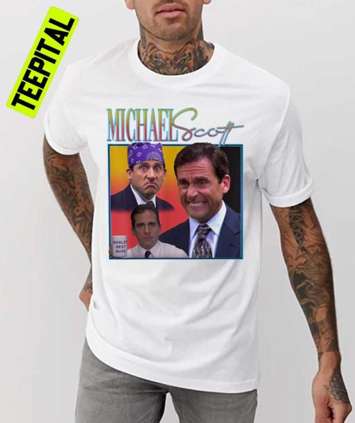 Michael Scott Meme Faces Funny Homage Vintage 90s Bootleg Style T-Shirt