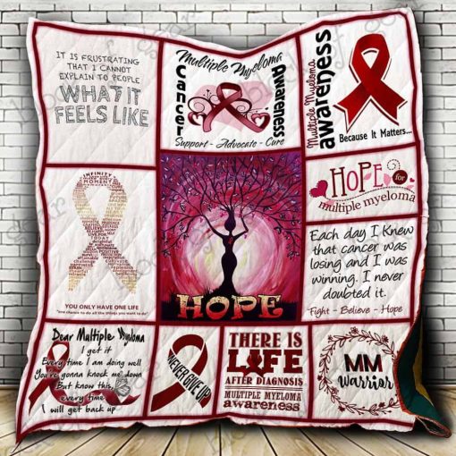 Multiple Myeloma Cancer Awareness There Is Life After Diagnosis Quilt Blanket Great Customized Perfect Multiple Myeloma Cancer