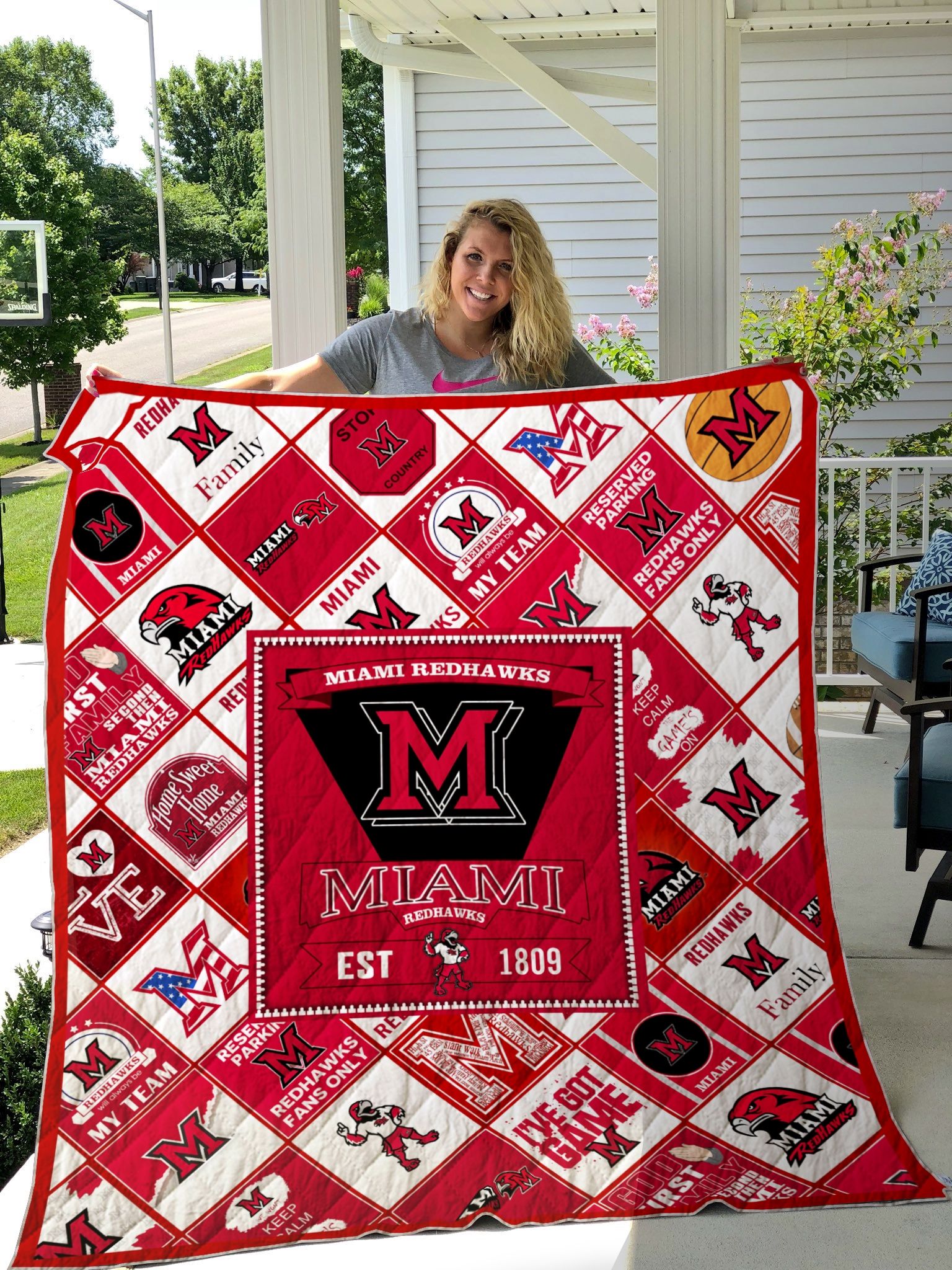 Ncaa Miami (Oh) Redhawks Quilt Blanket #1350