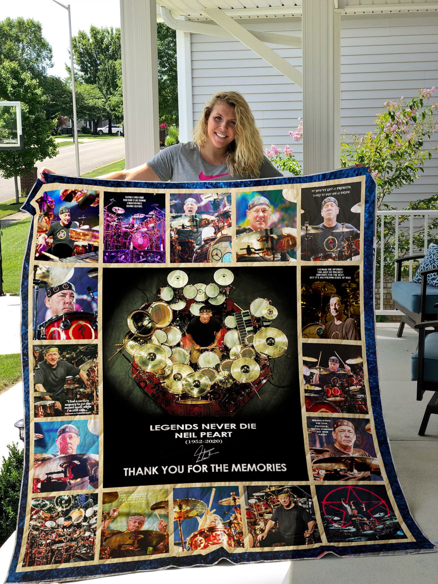 Neil Peart- Thank You For The Memories Quilt Blanket
