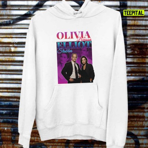 Olivia Benson And Elliot Stabler 90s Inspired Vintage Homage T-Shirt