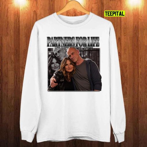 Partners For Life Mariska Hargitay And Chris Meloni 90s Inspired Vintage Homage T-Shirt