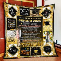 Personalized To My Granddaughter Senior Quilt Blanket From Nana We Are So Proud Of You Great Customized Quilt Blanket Gifts For Graduation Birthday Christmas Thanksgiving
