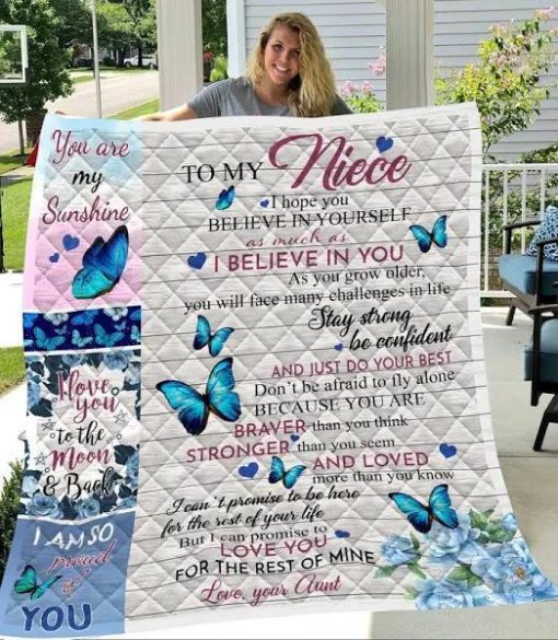 Personalized To My Niece Butterflies Blanket From Aunt Love You For The Rest Of Mine Great For Birthday Christmas Thanksgiving