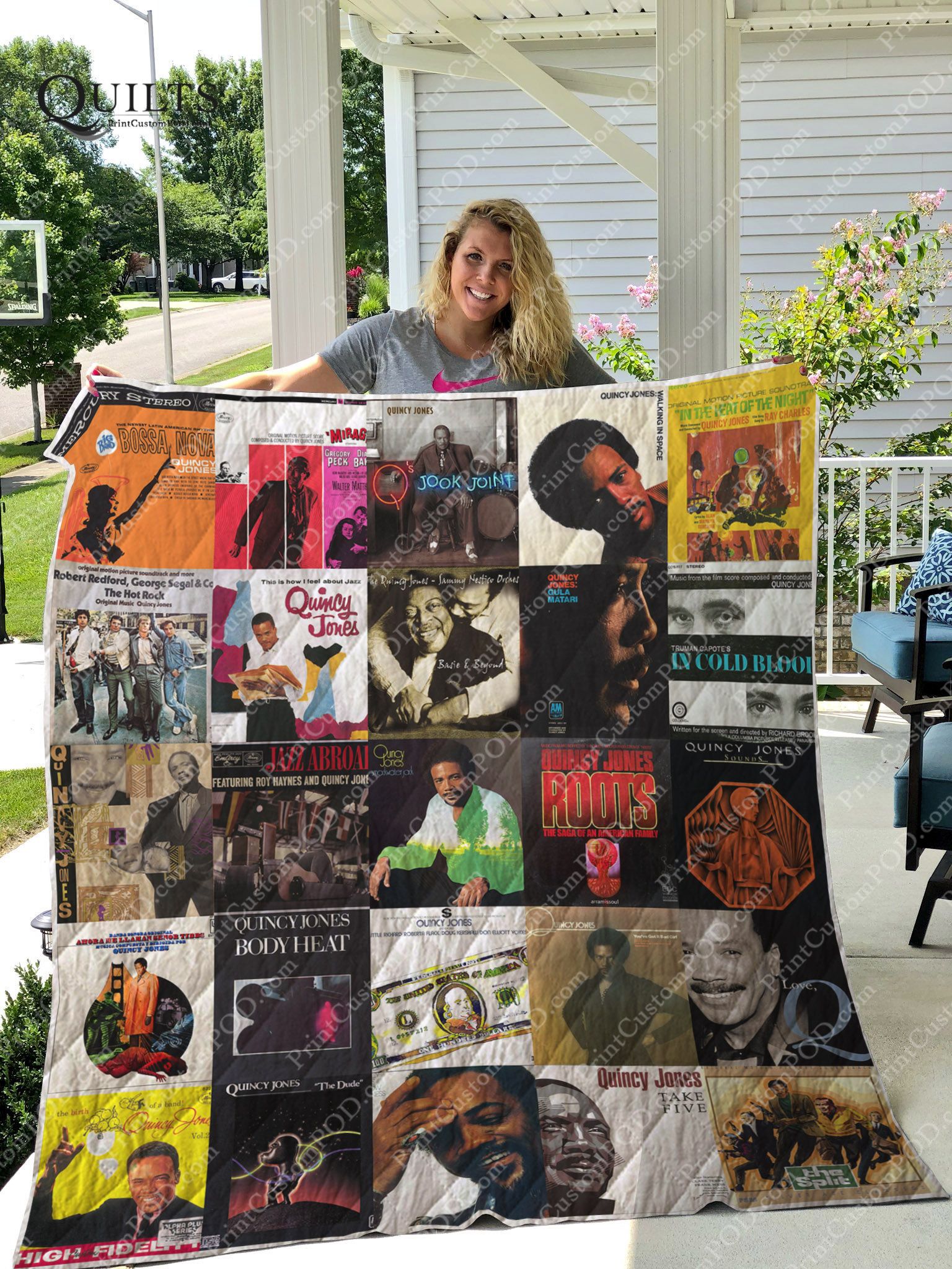 Quincy Jones Albums Quilt Blanket For Fans Ver 25