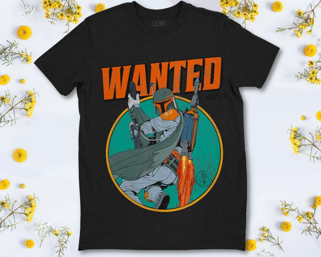 Star Wars Boba Fett Wanted The Mandalorian T-Shirt