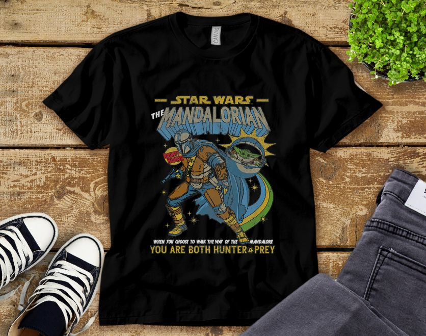Star Wars Mandalorian Comic Poster T-Shirt