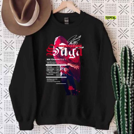 Suga BTS BANGTAN Profile Fanart Unisex Sweatshirt