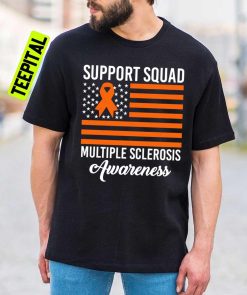 Support Squad Multiple Sclerosis Awareness American Flag Unisex T-Shirt