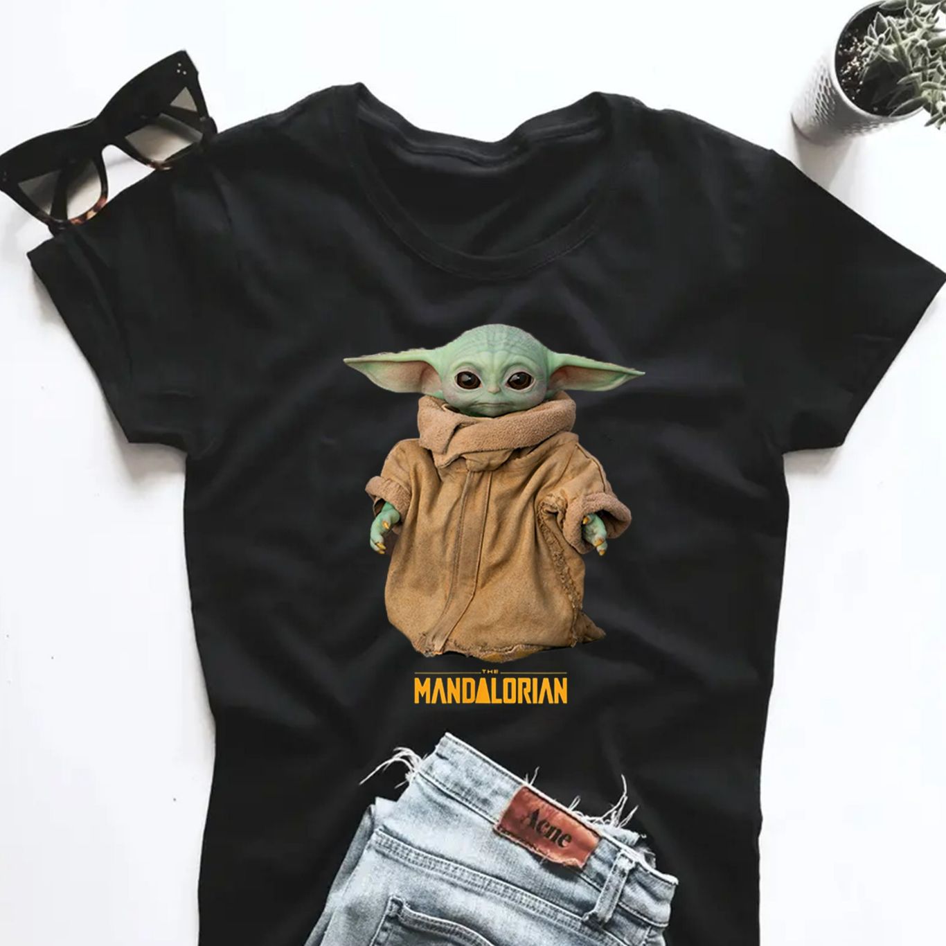 The Mandalorian Baby Yoda Star Movie Vintage T-Shirt Wars
