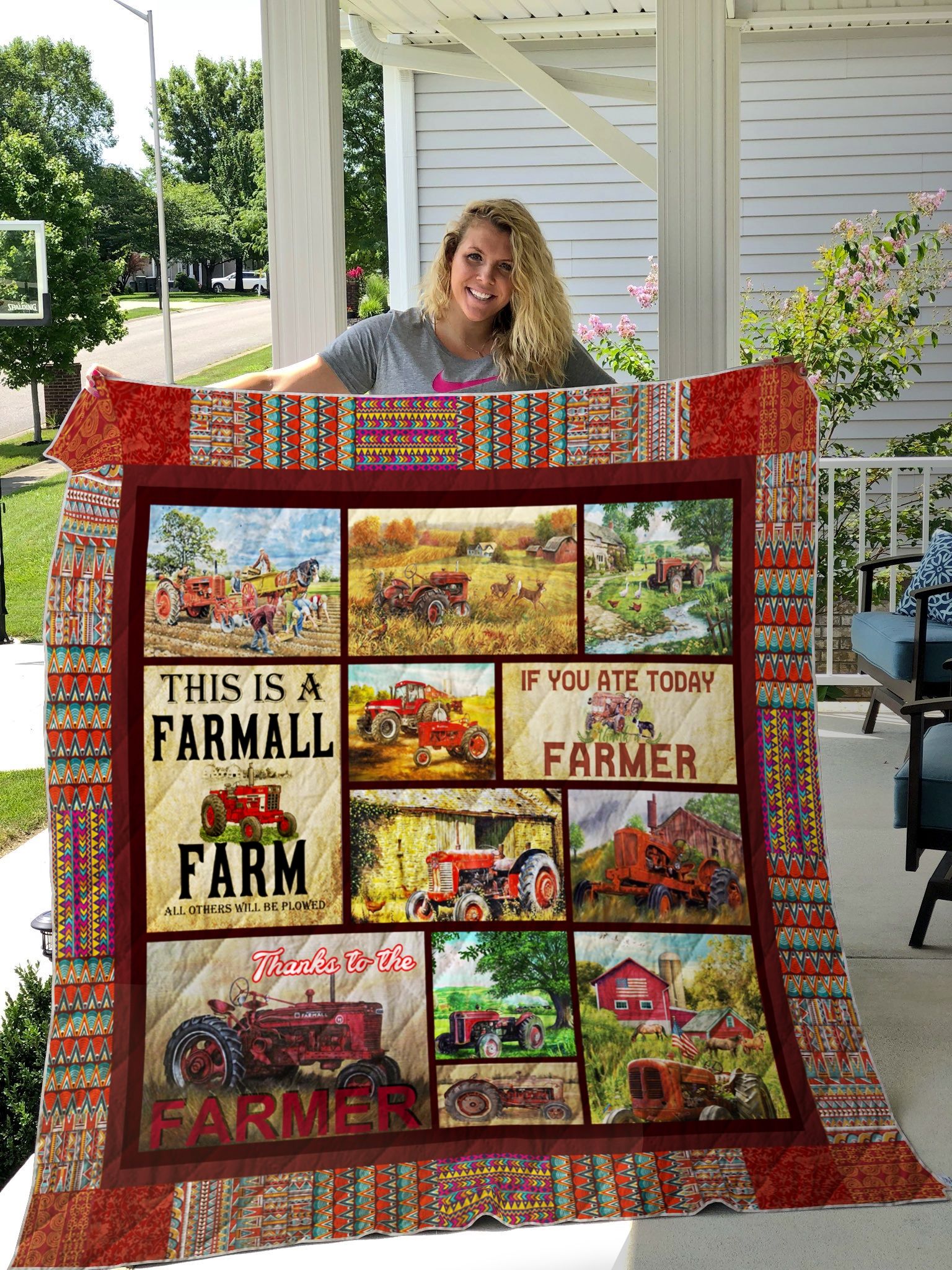 This Is A Farmall Farm All Others Will Be Plowed Quilt Blanket Great Customized Blanket Gifts For Birthday Christmas Thanksgiving