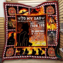 To My Dad, Firefighter Quilt Th748