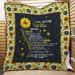 To My Daughter You Are My Sunshine Quilt Blanket