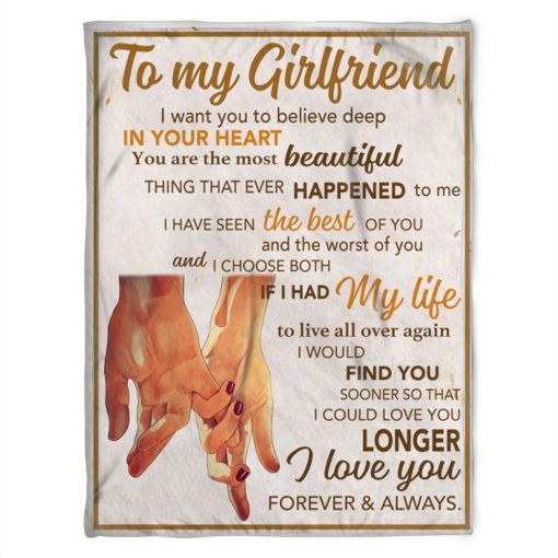 To My Girlfriend Blanket You Are The Most Beautiful For Girlfriend From Boyfriend