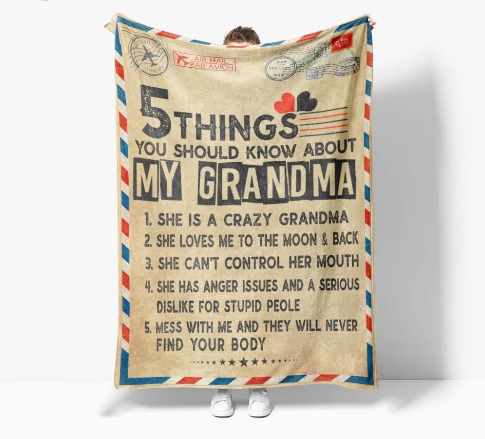 To My Grandma 5 Things You Should Know About My Grandma Letter Blanket For Grandma Birthday